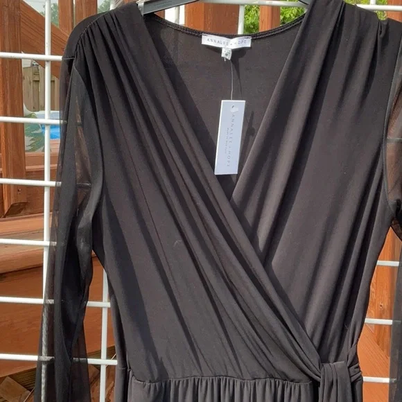 Annalee + Hope Black One Piece Pantsuit, Size M